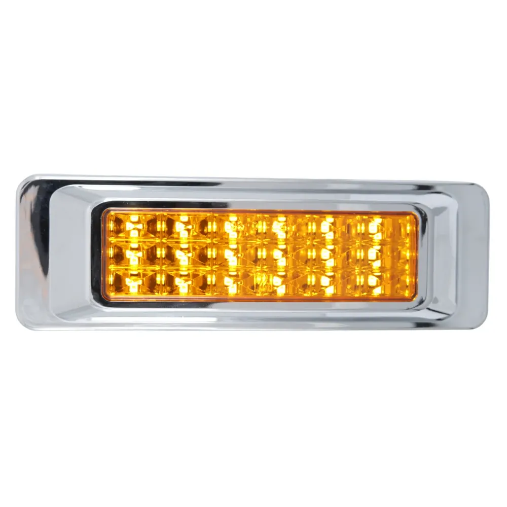 Foco Lateral Rectangular Cromado Ambar